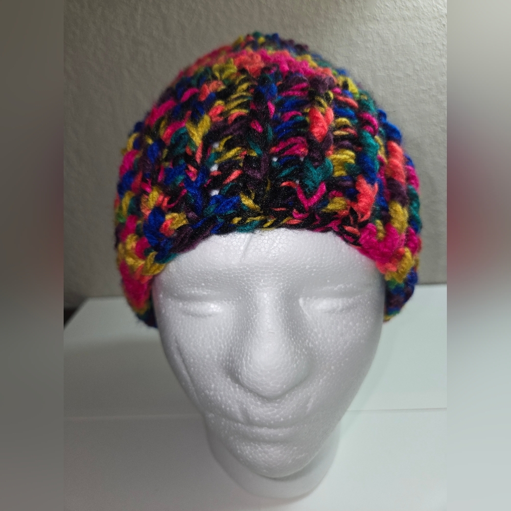 Handmade Multicolor Knit Beanie